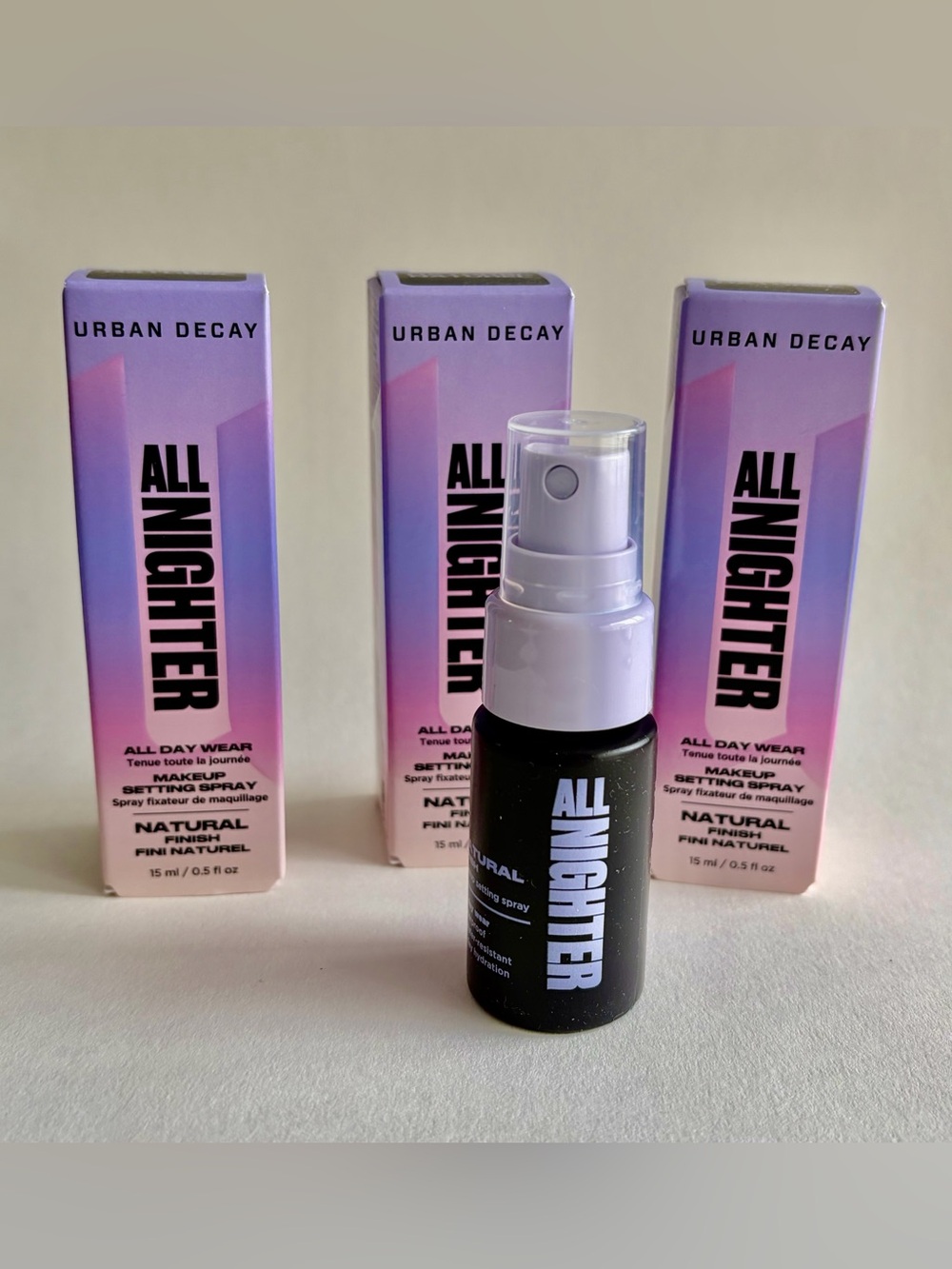 3 Urban Decay All Nighter Setting Spray, total 1.5 oz (3 x 0.5 oz bottles)